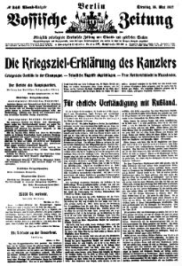 Die Kriegsziel-Erklärung des Kanzlers