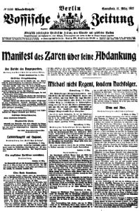 Der Zar zu seiner Abdankung