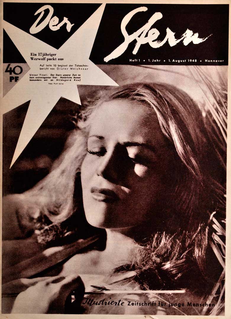 Der Stern, Erstausgabe, Titelfoto: Hildegard Knef,